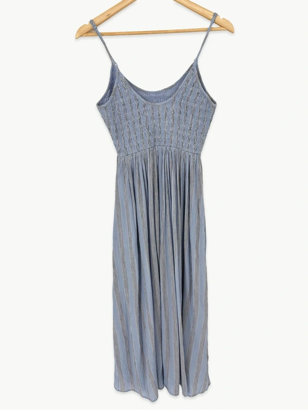 Aerie At The Barre Midi Dress Size Small Monaco Blue Striped Gauze NWT - Picture 6 of 12